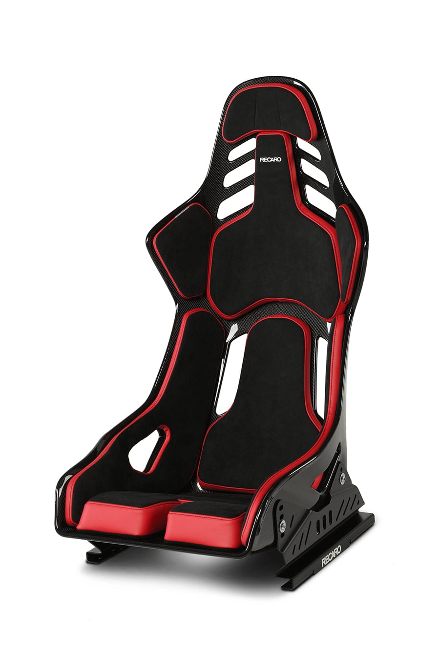 078011b22 Recaro Podium Alcantara Black Leather Red Web